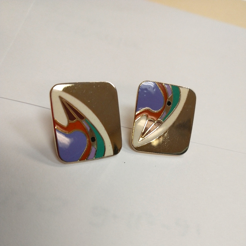 Vintage Laurel Burch Clip Earrings Bird